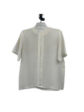Vintage Christie & Jill Cream Embroidered Blouse Womens M Used